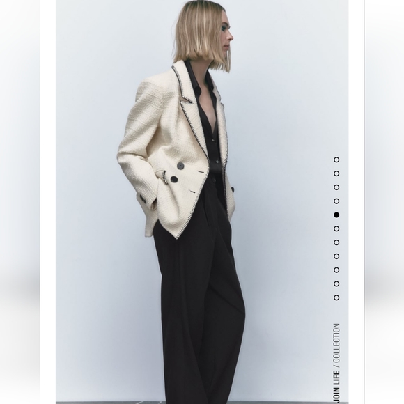 NWT Zara topstiched double breasted blazer - Picture 7 of 14